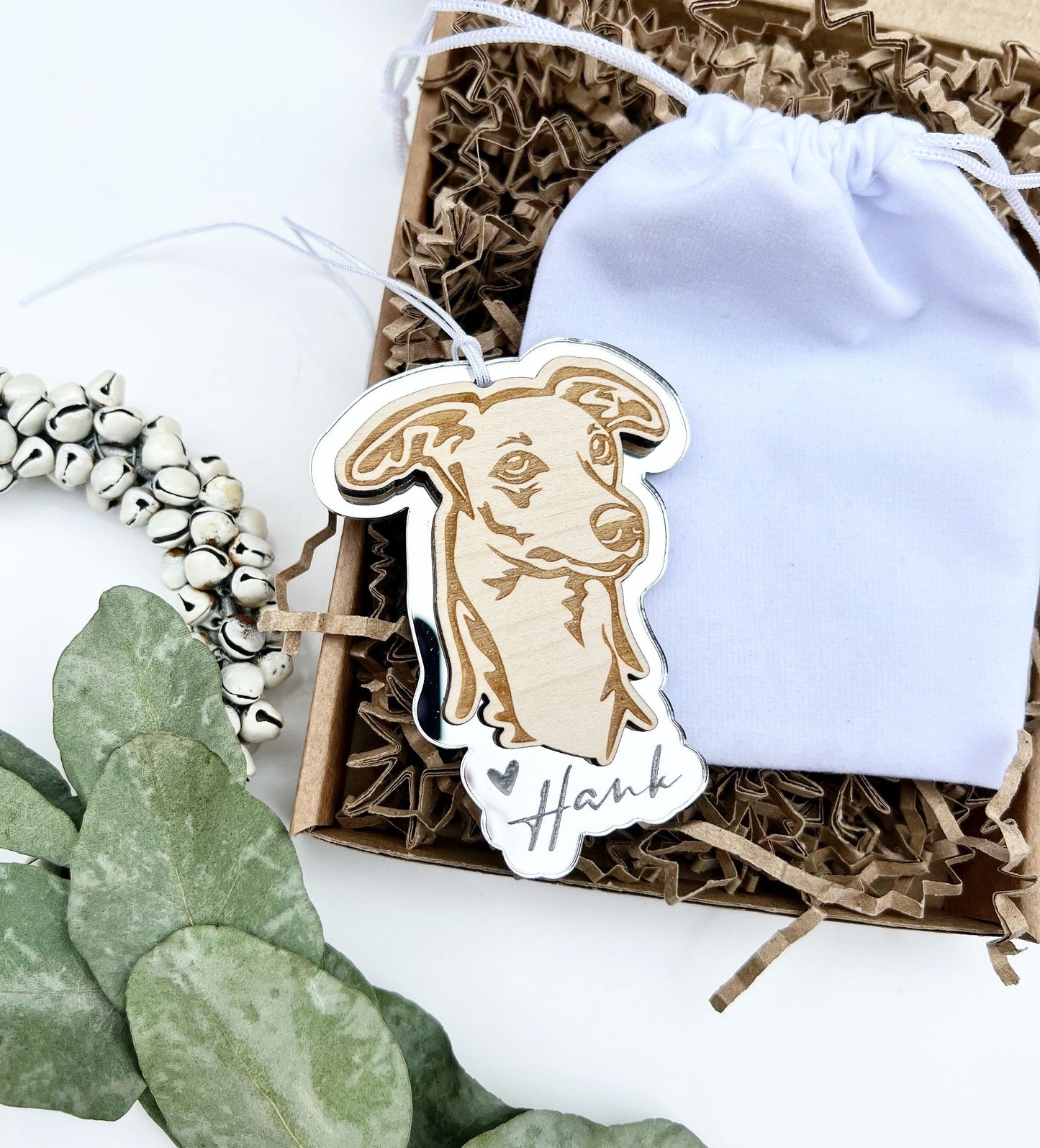 Whippet dog ornament