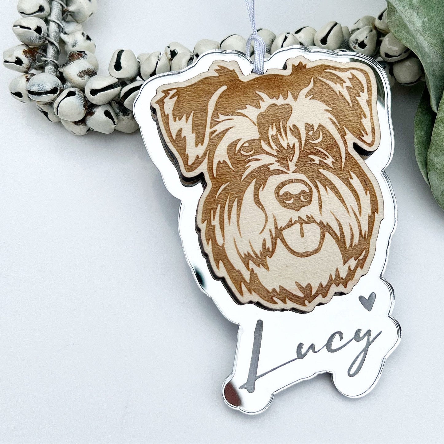 Miniature schnauzer dog ornament