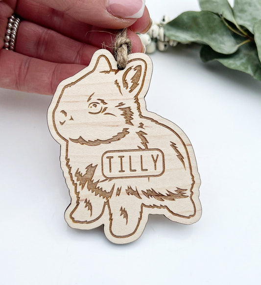 Personalised Christmas bunny ornament, Personalised bunny decoration, Personalised rabbit ornament, Custom Rabbit bauble, Bunny lover gift